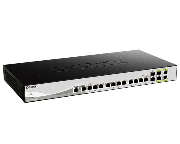 Коммутатор Smart уровня 2+ с 12 портами 10GBase-T, 2 портами 10GBase-X SFP+ и 2 комбо-портами 10GBase-T/SFP+