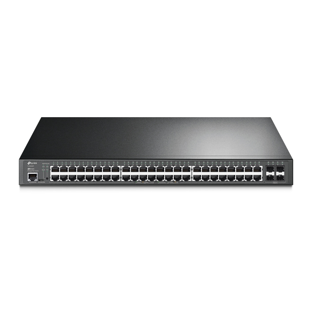 JetStream™ 52-портовый гигабитный управляемый коммутатор уровня 2+ с 48 портами PoE+
ПОРТЫ: 48 гигабитных портов PoE+, 4 гигабитных SFP-слота, консольный порт RJ45/Micro-USB
ХАРАКТЕРИСТИКИ: 802.3at/af, бюджет PoE: 384 Вт, стальной корпус высотой 1U, монти