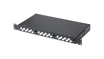 Кросс КСП, стационарный, полный комплект, FC/UPC, MM 50/125 OM3, 24 порта, 1U, цвет черный