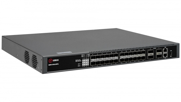 Управляемый стекируемый коммутатор уровня L3, 24 порта 10GE SFP+, 4 порта 40GE/100GE QSFP28, 4K VLAN, 32K MAC адресов, 1 порт USB 2.0, консольный порт, порт управления MGMT, 2 сменных БП (поставляются отдельно), разъем питания на задней панели, 220В AC, р