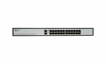 НеуправляемыйPoE-коммутатор24x100Base-TX PoE+,2x1000Base-T,PoE-бюджет 285 Вт